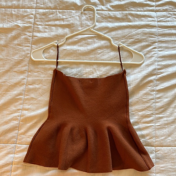 Burnt orange tube top with a flared bottom - Picture 2 of 3